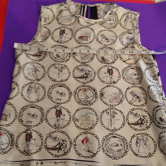 S'MaxMara silk sleeveless vacation print blouse size 4 - Picture 5 of 10